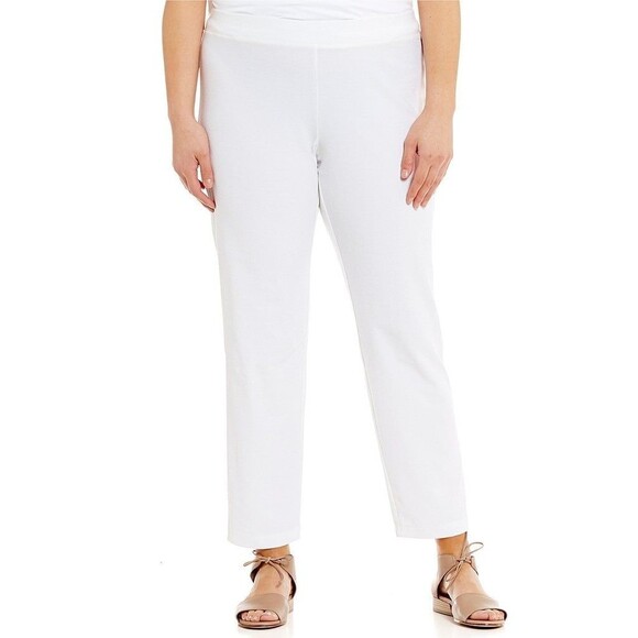 Eileen Fisher Washable Stretch Crepe Slim Leg Ankle Pants Large - Picture 1 of 8